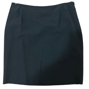 Talbots Black Stretch Pencil Skirt Front Split - Size 14